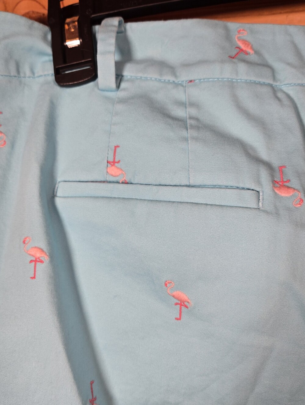 Talbots Perfect Shorts 10 Turquoise All Over Embroidered Flamingos Summer Beach - Picture 4 of 6